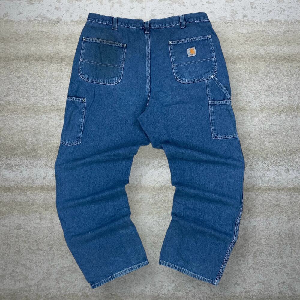 Vintage 90s Carhartt Carpenter Jeans 38x32 Baggy Wide Leg Fit Medium Wash